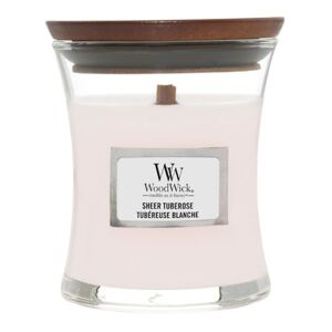 WOOD WICK - Malá vonná svíčka Sheer Tuberose
